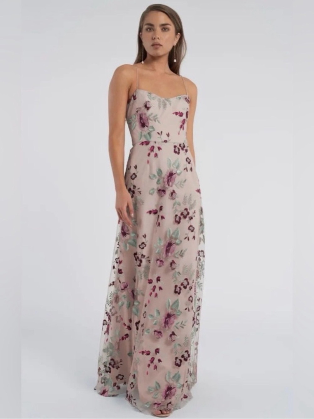 Jenny Yoo Julianna Enchanted Floral Vintage Iris embroidered gown size 2 - Picture 3 of 15